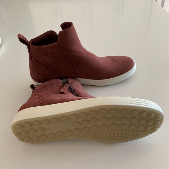 Ecco Soft 7 Zip Boots Nubuck Leather Ankle Booties Andorra Size 37 US 6 - 6.5 - Picture 6 of 7